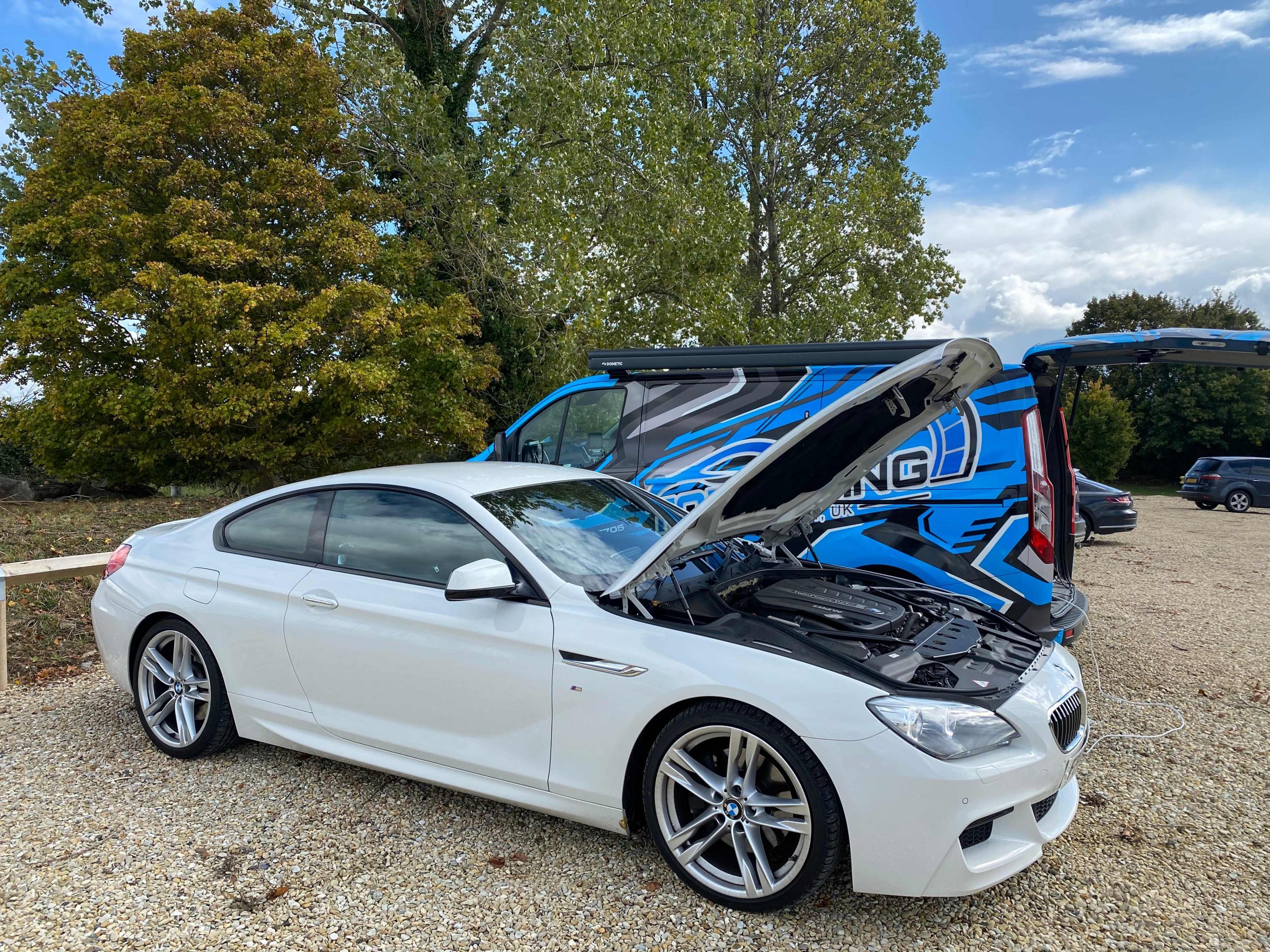 Mobile service remapping a BMW